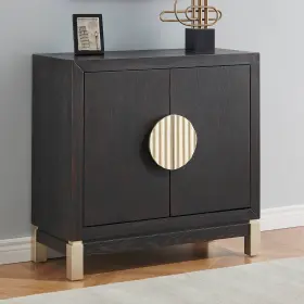 90330r 55 Downing Street Medici 36 Inch Wide Black And Gold 2-door Accent Cabinet