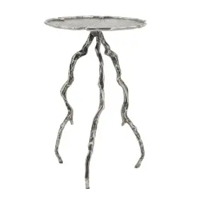 48432 A&b Home 15.5 Inch Twig Cross Side Table - Antique Silver