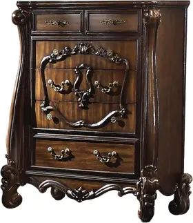 Acme 840412000935 Versailles 5 Drawer Wood Chest In Cherry Oak