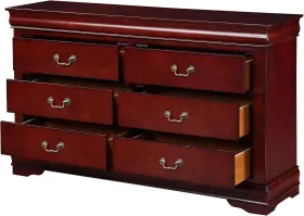 Acme 840412062995 Louis Philippe Rectangular Wood 6-drawer Dresser In Cherry #2