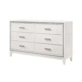 28455 Acme Furniture Dresser 38 Inch H X 17 W Classic Design 6 Drawer Wood Material White #2