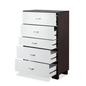 97368 Acme Furniture Modern Aesthetic 5-drawer White Espresso Chest Of Drawer Wood #3