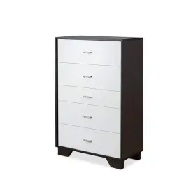 97368 Acme Furniture Modern Aesthetic 5-drawer White Espresso Chest Of Drawer Wood