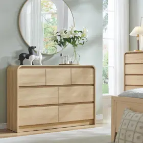 Aitjunz 445002086011 Modern 7 Drawers Dresser For Bedroom 47 Inch Wide Wood Dressers And Chests Of #3