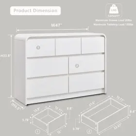 Aitjunz 711181851847 Modern 7 Drawers Dresser For Bedroom 47 Inch Wide Wood Dressers And Chests Of #2 Aitjunz 711181851847 Modern 7 Drawers Dresser For Bedroom 47 Inch Wide Wood Dressers And Chests Of #2