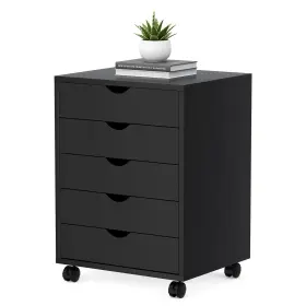 Hjhxchest5c01blk Alpen 5 Drawer Mobile File Cabinet Under Desk Storage Organization With Wheels Vert