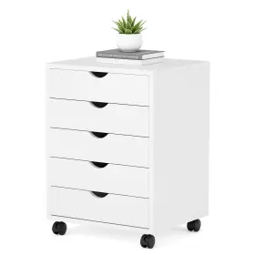 Hjhxchest5c01wht Alpen 5 Drawer Mobile File Cabinet Under Desk Storage Organization With Wheels Vert