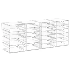 Am-21do Amaleko Acrylic Drawer Organizers - 21 Drawers 4 Set Clear Storage For Offi