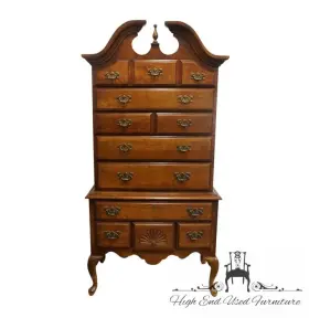 American Drew 76-292 Solid Cherry Traditional Queen Anne 38 Inch Pediment Highboy Chest