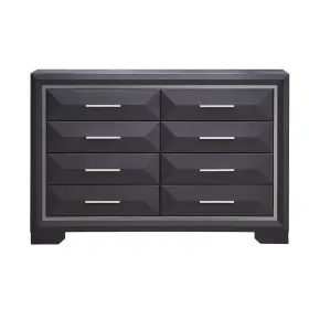 Pf-g01600-d Andmakers Dresser 17 Inch D X 59 Inw Wood 8-drawers With Adjustable Feet In Black