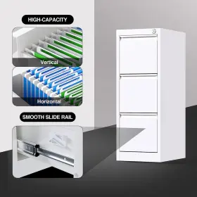 Sa-fc-nw3d-u-b Aobabo 3 Drawer Vertical Metal File Cabinet With Lock For Home And Office White Used #3 Sa-fc-nw3d-u-b Aobabo 3 Drawer Vertical Metal File Cabinet With Lock For Home And Office White Used #3