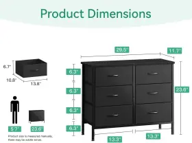 Aodk 313015070082 Dresser For Bedroom Tv Stand With 6 Storage Drawers Small Fabric Dresse #3