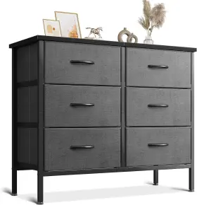 Aodk 445026046060 Dresser For Bedroom Tv Stand With 6 Storage Drawers Small Fabric Dresse