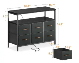 Aodk 850053190148 Dresser With Charging Station 40-inch Long For Bedroom 6 Large #3 Aodk 850053190148 Dresser With Charging Station 40-inch Long For Bedroom 6 Large #3