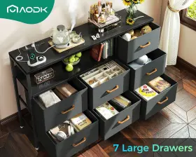 Aodk 850053190179 Dresser With Charging Station 52-inch Long For Bedroom 7 La #2