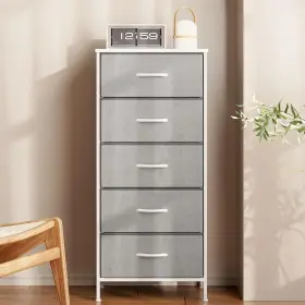 Aodk 850053190391 Dresser For Bedroom With 5 Storage Drawers 40 Inch Light Grey