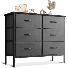 Aodk 850053190742 Dresser For Bedroom Tv Stand With 6 Storage Drawers Small Fabric Dre