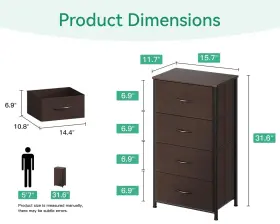 Aodk 850055410237 Dresser For Bedroom With 4 Storage Drawers Small Chest Of Fa #3 Aodk 850055410237 Dresser For Bedroom With 4 Storage Drawers Small Chest Of Fa #3