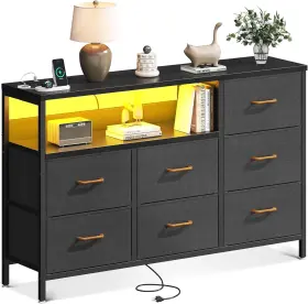 B10021401003usan0518a35az87 Aodk Dresser With Led Lights And Charging Station 52-inch Long For Bedo