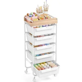 Pd5n21 Apexchaser Plastic Drawer Organizers With 5 Deep Drawers Rolling Utility Cart Wood Pd5n21 Apexchaser Plastic Drawer Organizers With 5 Deep Drawers Rolling Utility Cart Wood