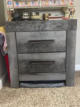 J3l315mb05a Ashley Furniture Wooden Dresser Gray Chest Of Drawers White Cabinet Modern Metal Handles