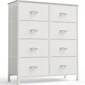 Bs-we-8d-bs Atilioo C Moda Blanca Cajonera De Tela Con 8 Cajones Para Ropa Cuarto Habitacion Moderna
