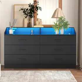 G7701127 Auromie 6 Drawers Dresser For Bedroom With Power Outlet Modern Chest Of Drawer