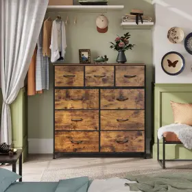Aurtrading 445049893894 9-drawer Dresser Fabric Storage Tower For Bedroom Steel Frame Wood Top #2
