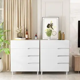 Awqm 755752528219 4 White Drawer Dressers For Bedroom Wooden Chest Of Drawers Modern Wide S #3