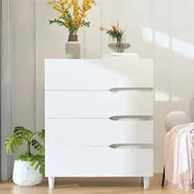 Awqm 755752528219 4 White Drawer Dressers For Bedroom Wooden Chest Of Drawers Modern Wide S