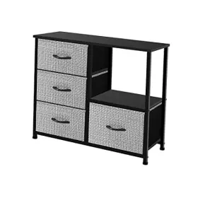 Az200489 Az Home Concept Limited Dresser Storage Tower With Shelves 4 Drawers Closet Black And White