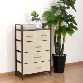 Azl1 Life Concept 897122800344 Fabric 5 Drawers Organizer Unit Easy Assembly Vertical Dresser Storage Tower #3