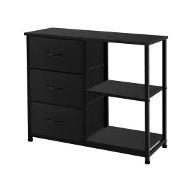 Azl1 Life Concept 897122800917 Rustic Brown Fabric Dresser 4 Drawer Organizer Unit With 2 Shelves Storage