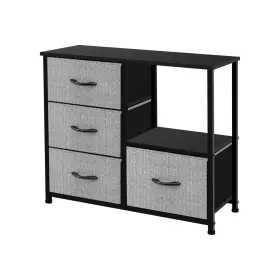 Azl1 Life Concept 897122800979 Storage Tower With Shelves 4 Drawers Closet Organizer Night Stand Fabric B