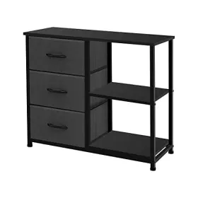 Azl1 Life Concept 897122805202 Fabric Dresser For Bedroom Storage Tower With 3 Drawers And 2 Shelves Sturd