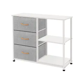 Az200479 Azl1 Life Concept Rustic Brown Fabric Dresser 4 Drawer Organizer Unit With 2 Shelves Storage