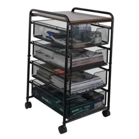 Bk-fct154 Baike 4-drawer Rolling File Cart With Small Baskets Under Desk Mobile Organizer