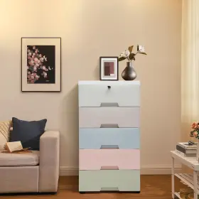Baitgmying 764331342061 Chest 5 Drawers Drawer Plastic Stackable Vertical Clothes Storage Tower