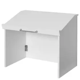 Basicwise 445015283223 White Foldable Tabletop Portable Podium For Church School Office Or Home