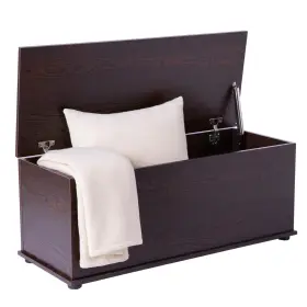 Basicwise Qi3003458.b Wooden End Of Bed Storage Chest With Hinged Lid - Scratch And Dent