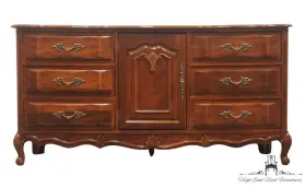 1060-238 Bassett Furniture Chalon Cherry 64 Inch Country French Triple Door Dresser