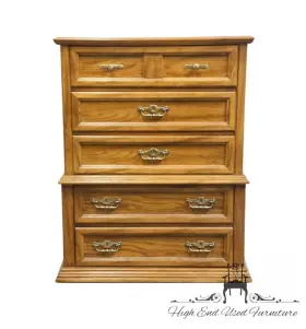Bassett Furniture 2085-251 Solid Oak Traditional American Colonial Revival 40 Inch Chest O