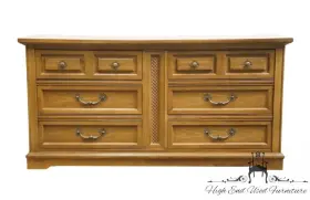 290-28-217 Bassett Furniture Solid Pecan Italian Mediterranean Style 62 Inch Double Dresser