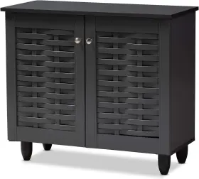 152-9165-amz Baxton Studio Shoe Cabinets One Size Dark Gray