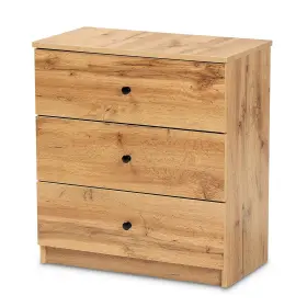Baxton Studio 189-11975-amz Decon 25.6-inch High 3-drawer Chest Oak Brown