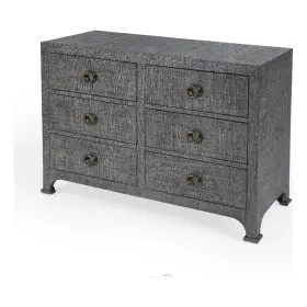 Bl-4754-2675488 Beaumont Lane Traditional Raffia 6 Drawer Dresser - Charcoal
