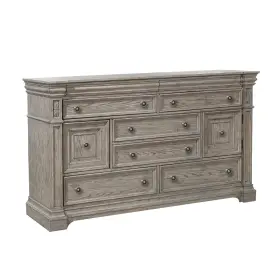 Hmif37746frgy Bellevue Hmif37746 Setis 72 Inch W 8 Drawer Rubberwood Dresser - Grey