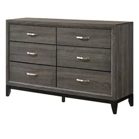 Bm294274 Benjara 16 Inch Gray 6-drawer Dresser