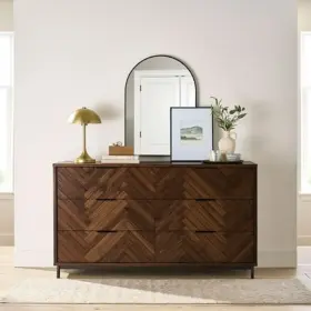 Better Homes & Gardens 764053558481 And Wyatt Geo 6-drawer Dresser Walnut Finish Box 2 Of
