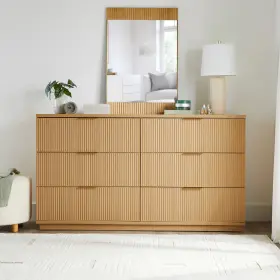 Bhs436249972049 Better Homes & Gardens And Lillian Fluted 6 Drawer Dresser Natural